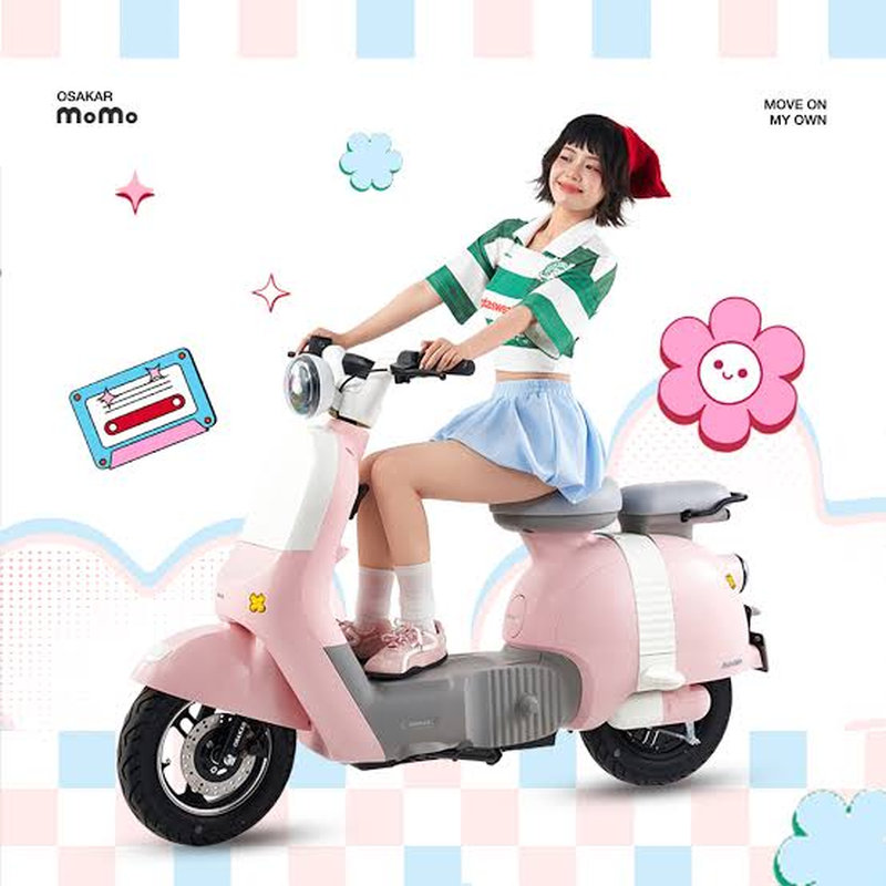 OSAKAR MOMO là xe máy điện đẹp cho nữ với thiết kế mini bo tròn đáng yêu