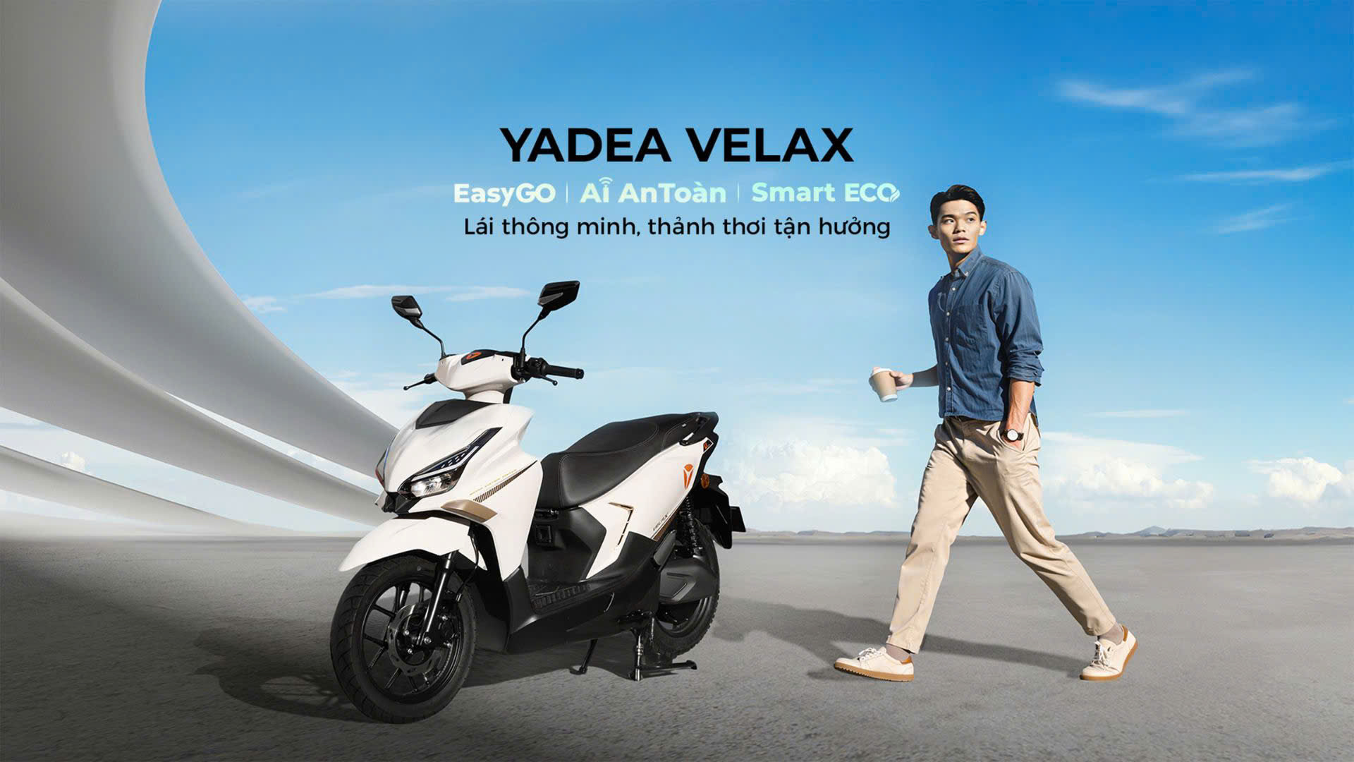 Yadea Velax là dòng xe ga điện thanh lịch châu Âu cho nam giới đi làm xa
