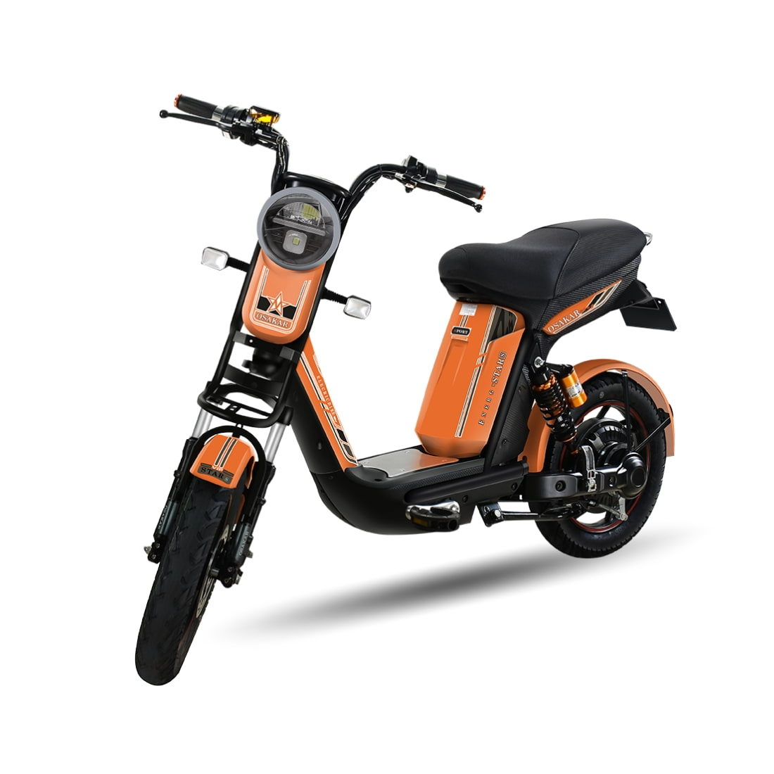 Xe điện Osakar Star có thiết kế nhỏ gọn, yên liền khối và giỏ đựng đồ phía trước, phù hợp với nhu cầu đi học và di chuyển hằng ngày.